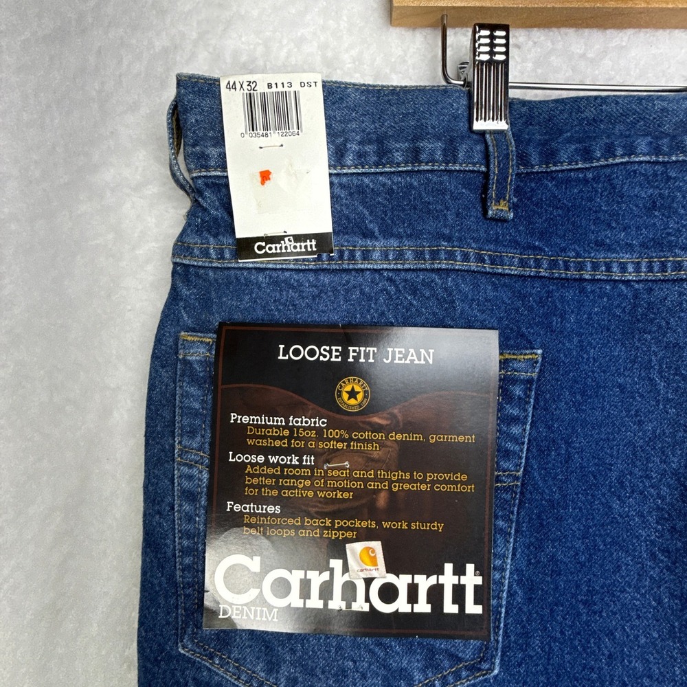 Carhartt Denim Loose Fit Tapered Leg Jeans Mens 44x32 B113 DST Darkstone NWT NOS
